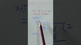 HCF by division method  All about MATH maths real favorite foryou shortviralfypmostlike [upl. by Goltz]