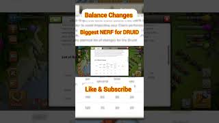 Druid Downgrade Balance Changes for the Druid Troops  CLASH OF CLANS [upl. by Drofliw]