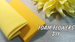 Foam flowers diy Foam sheet craft ideas Foamiran flowers Flowers on the wall Handmade flowers [upl. by Uchish745]