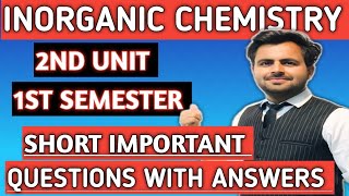 Bpharmacy first unit Inorganic Chemistry important questions with answers  Bpharmacy Imp ques [upl. by Arikahs]