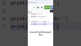 Python How to print without linefeeds 🐍 [upl. by Lerud]