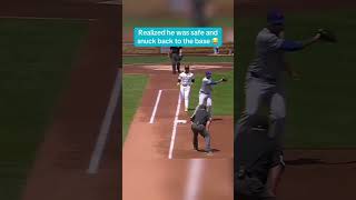 Sean Manaea never touched first and Ke’Bryan Hayes lagged before noticing 🤣 [upl. by Nyvlem]