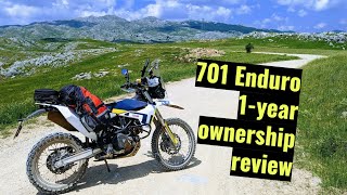 Husqvarna 701 Enduro One Year Ownership Review [upl. by Reema861]