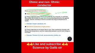 what is ohmic and non ohmic conductor galibsir ncertphysics physics shorts short [upl. by Enilrad980]