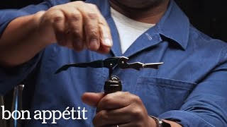 How To Open Wine Like A Pro Use A Wine Key  Bon Appétit [upl. by Yemiaj622]