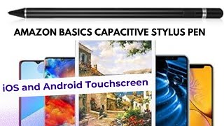 Amazon Basics Capacitive Stylus Pen Review for iOS amp Android Touchscreens  Best Stylus for Tablets [upl. by Marlene]