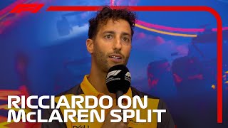 Daniel Ricciardo On McLaren Split [upl. by Eintirb]