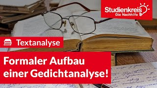 Formaler Aufbau einer Gedichtanalyse  Deutsch verstehen mit dem Studienkreis [upl. by Tarrant]