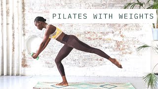 30 MIN FULL BODY WORKOUT WITH WEIGHTS  AT HOME PILATES [upl. by Trovillion]