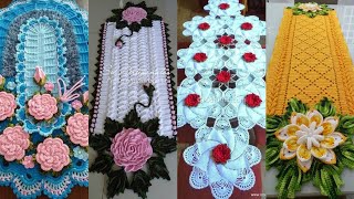 Crochet table runner with motifs and Embellishments for table decoration [upl. by Aititil]