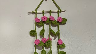 🌺Idea a Ganchillo 🌺Guirnalda de flores colgantesdecoración para pared crochet flowers youtube [upl. by Grimbal]