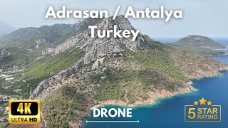 4K Adrasan Antalya Turkey Drone  Relaxation Film With Calming Music  DJI Mavic 3 Classic [upl. by Atwekk]