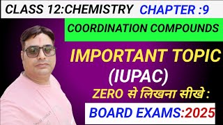 Coordination compounds class 12Important TopicIUPACNomenclatureNeet 2025cbsechemistry [upl. by Acinahs]