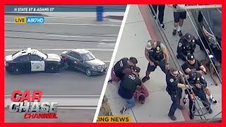 Full Car Chase Officers stop runaway Mercedes with PIT maneuver  Car Chase Channel [upl. by Odinevneib]