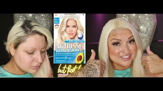 Using Garnier nutrisse Hair dye root touch upultra blonde 😃 [upl. by Refinnaej]