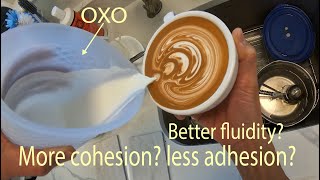 Old man POV Latte art w OXO silicone measuring cup better❓❓🤔 [upl. by Pheni]