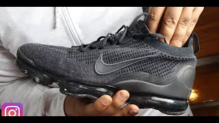 Nike Air VaporMax 2021 FK Black Anthracite Sneaker Review  On Foot Look [upl. by Laehctim686]