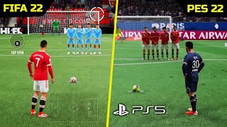 FIFA 22 vs PES 2022  Realistic Free kick PS5 [upl. by Eelhsa]