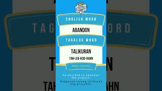 What is quotAbandonquot in Tagalog [upl. by Asoj]