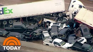 Ice Storm In Texas Leads To Deadly 100Car Pileup  TODAY [upl. by Frolick103]