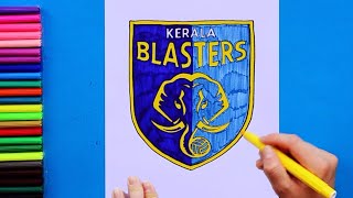 How to draw Kerala Blasters  ISL Team [upl. by Irtimed]