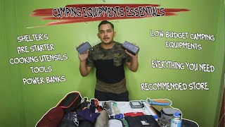 MY LOW BUDGET CAMPING EQUIPMENTS YOU NEED TO KNOW TAGALOG PILIPINO CAMPER EQUIPMENT REVEAL [upl. by Dynah]