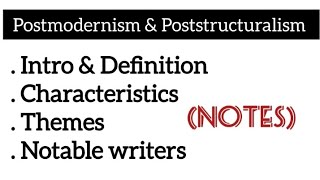 Post Moderanism VS post Structuralism in English Literature [upl. by Chun]