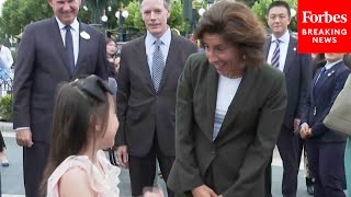 Commerce Secretary Gina Raimondo Visits Shanghai Disneyland During Trip To China [upl. by Trojan]