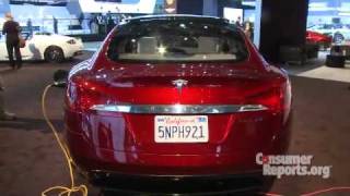 Tesla Model S 2010 Detroit Auto Show  Consumer Reports [upl. by Rossuck]