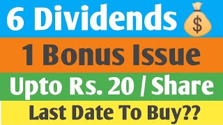 6 Dividends amp 1 Bonus Issue  Ex Date  10th September   New Sept Dividends Best Sept Dividends [upl. by Ihcas]