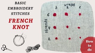 French Knot  different ways to do it  Hand Embroidery tutorial [upl. by Wisnicki7]