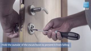 Door escutcheon replacement – TESA ASSA ABLOY [upl. by Ilatfen]