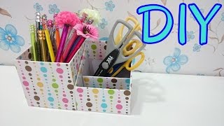 DIY ♥ Organizador escolar feito de papelão ♥ [upl. by Junno479]