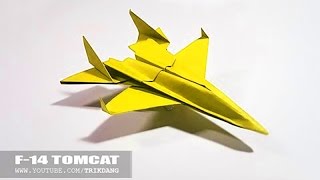 Papierflieger selbst basteln Papierflugzeug falten  Beste Origami Flugzeug  F14 TomCat [upl. by Cohn54]