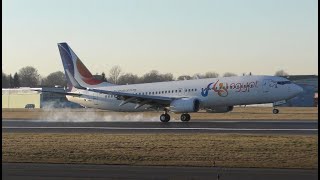 4K  B73782R  FlyEgypt approaching EDJAMemmingen Airport  022020 [upl. by Ydissak]