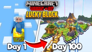 I Spent 100 Days on ONE LUCKY BLOCK in Minecraft [upl. by Skvorak]