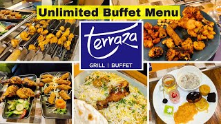 Unlimited Buffet at Terraza Grill Buffet Restaurant Jubilee Hills Hyderabad  25 Discount On Bill [upl. by Eelarak]