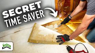 How To Remove Old Vinyl Or Linoleum Flooring  Kitchens and Bathrooms [upl. by Ayenat]