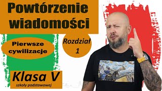 Powtórzenie wiadomości 5 klasa Rozdział 1 Pierwsze cywilizacje Czas na podsumowanie [upl. by Yenaj]