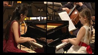 Bach Concerto for two pianos in C minor Tanja Zhou and Alma Deutscher [upl. by Trauner239]