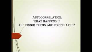 What is AutoCorrelation  What Happens If The Error Terms Are CORRELATED [upl. by Brent]