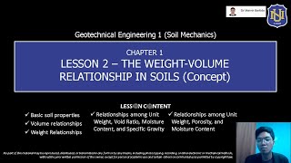 Geotechnical Engg 1 Soil Mechanics  The WeightVolume Relationship in Soils Concept [upl. by Tolliver]