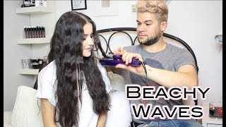 Beachy Waves Hair Tutorial w Ronan  Jess Lemos [upl. by Burl]