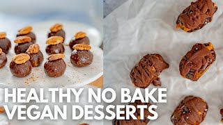 Healthy Desserts 2 Easy Nobake Date Treats  Vegan Oilfree No Refined Sugar [upl. by Idas]