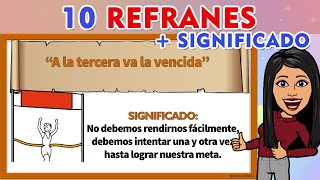 10 Ejemplos De Refranes CON SU SIGNIFICADO I Refranes  Significado [upl. by Ettedualc957]