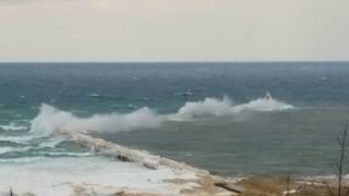 The View From M22 presents Frankfort Breakwater Crashing Waves [upl. by Srini]