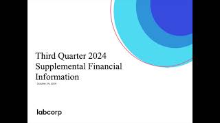 Labcorp Holdings LH Q3 2024 Earnings Presentation [upl. by Eenor837]