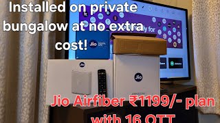 Jio AirFiber installed on private bungalow in Pune 100mbps plan review amp comparison with local ISP [upl. by Sascha760]