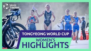 Race Highlights  2024 TONGYEONG WORLD TRIATHLON CUP  Women [upl. by Keraj192]