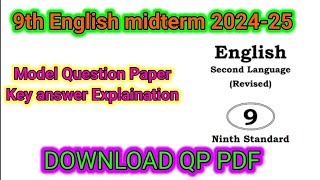 9th sa1 english question paper 2024  Class 9th mid term question paper key answer learneasilyhub [upl. by Llennaj228]